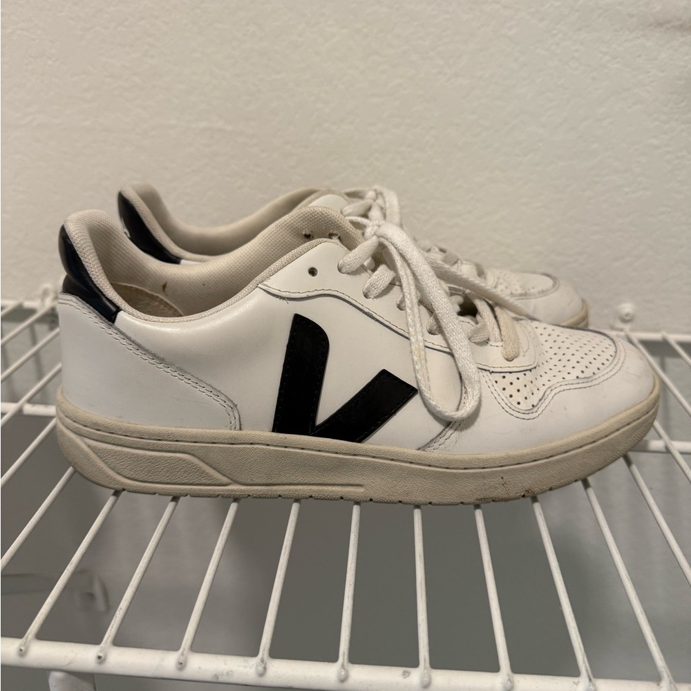 Veja White Sneakers with Black Detailing